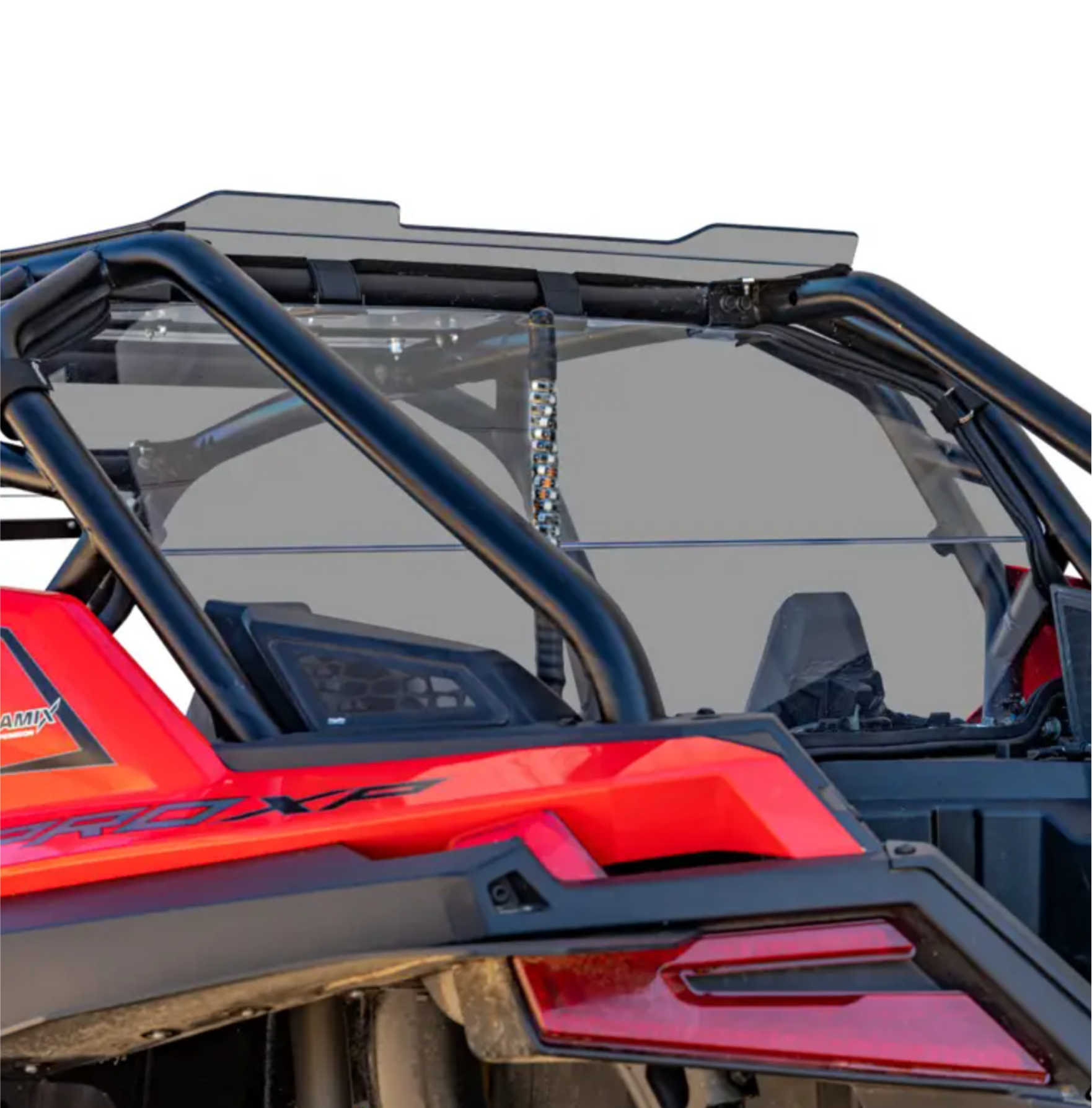 SuperATV SATV - Polaris RZR Pro R Rear Windshield -Light Tint (4 Seat w/ Rockford)