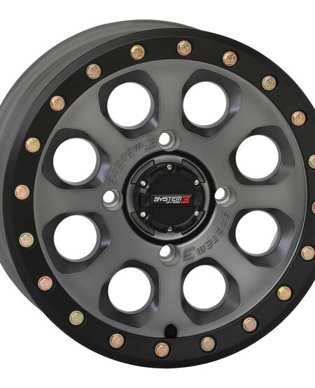 System 3 Off-Road SB-7 Beadlock Wheels - 15" Titanium 15x7 4/156 4+3 (+10mm)