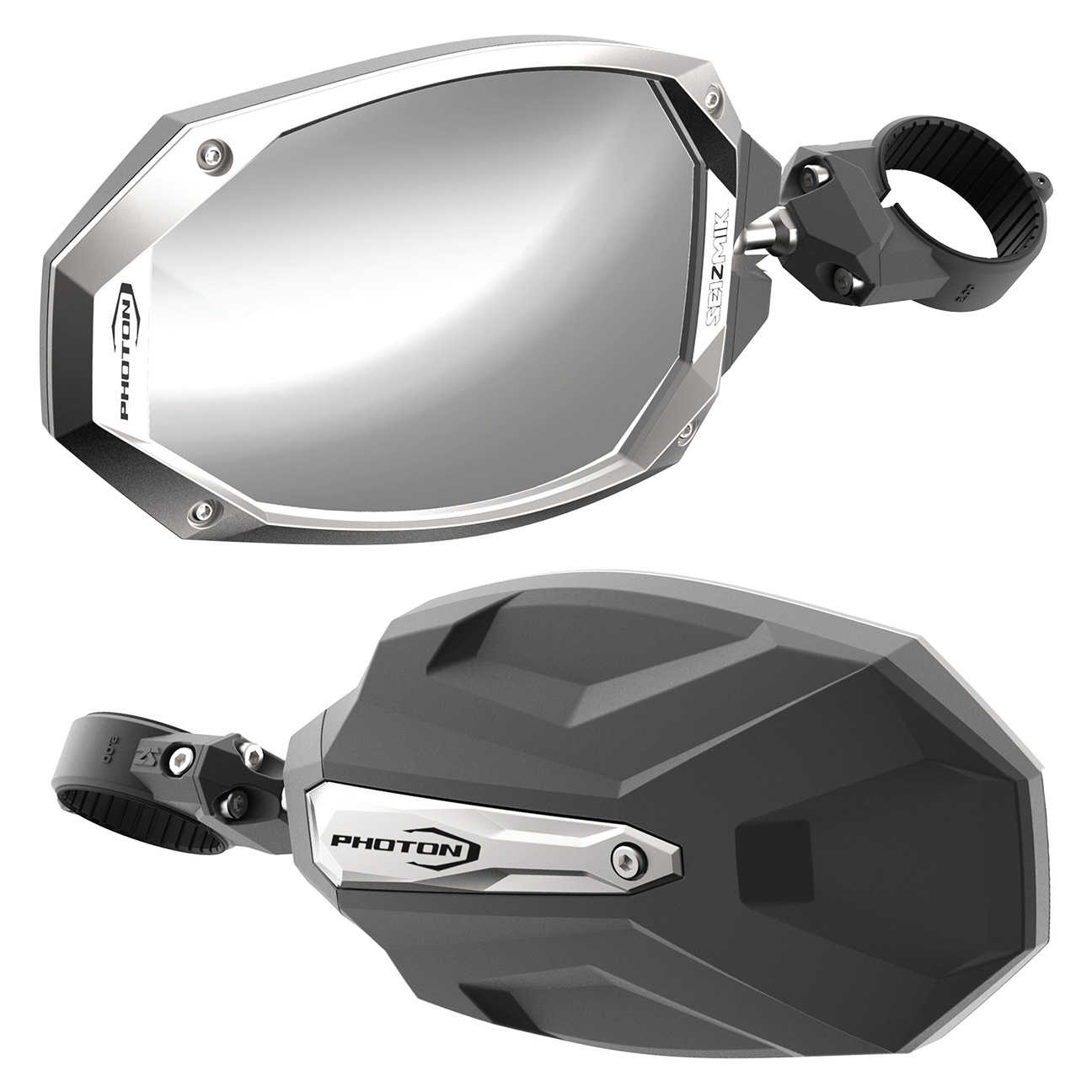 Seizmik Seizmik - Photon Side View Mirror with Cast Aluminum Body & Bezel – 1.75″ Round Tube