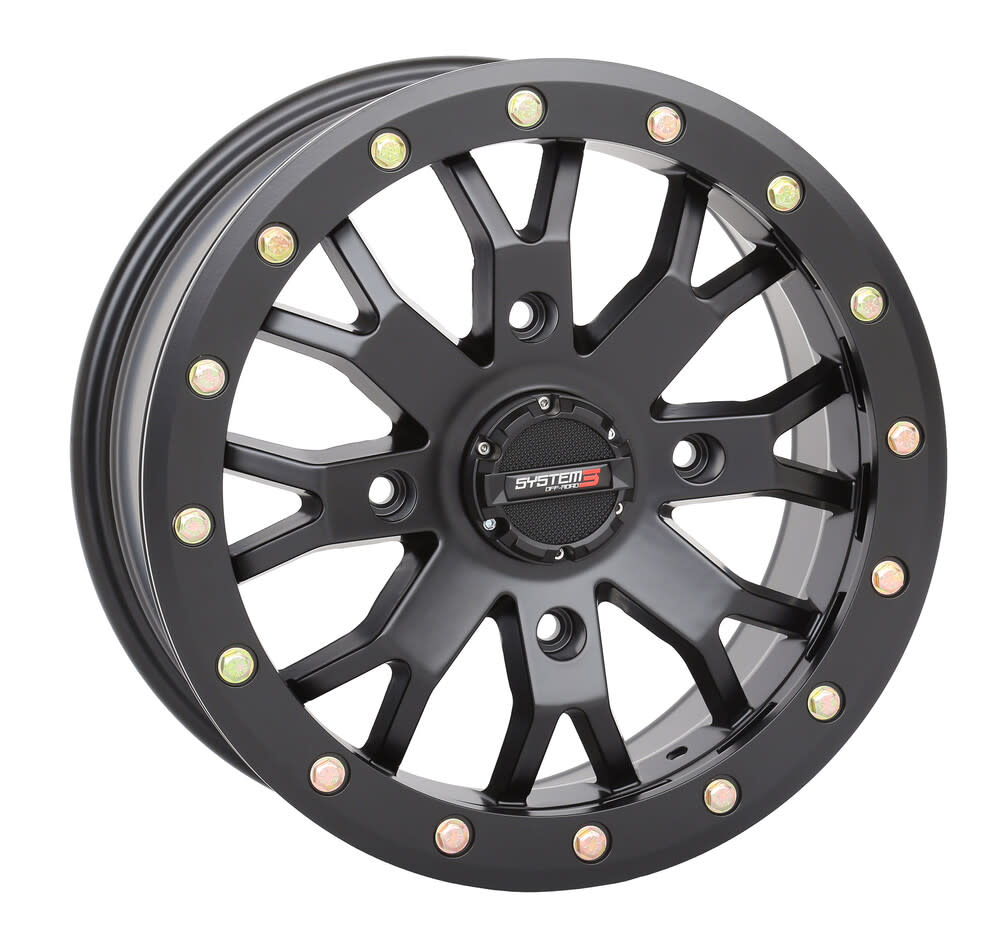 SYSTEM 3 SB4 BL WHEEL 15X7 4+3 (+15MM) 4/137 MATTE BLACK