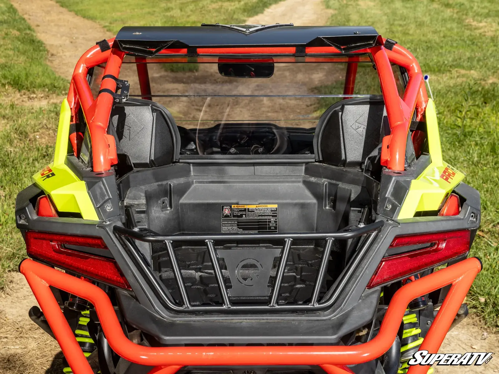 SuperATV SATV - Polaris RZR Pro R Rear Windshield -Light Tint (4 Seat w/ Rockford)