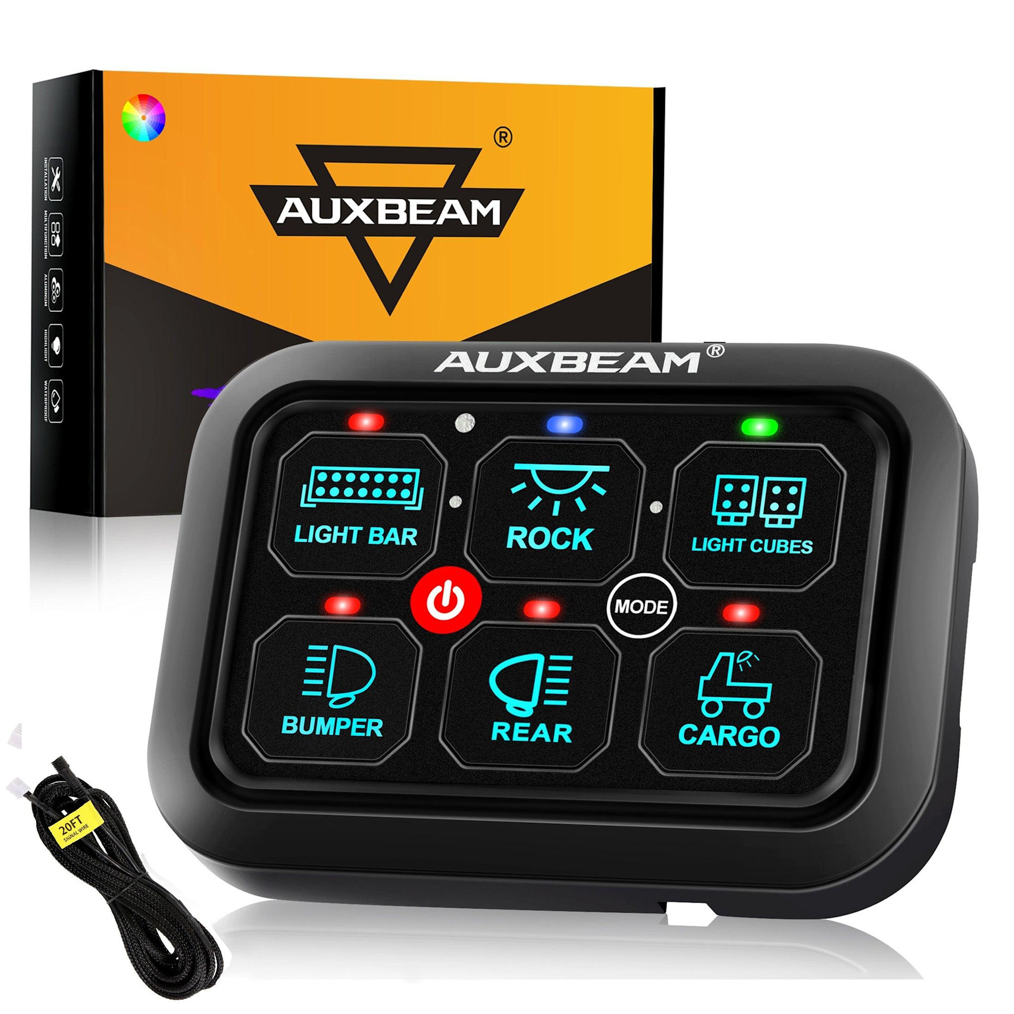 AUXBEAM - Single Series 6 PANEL Gang LED Switch Panel,Off Road Light Controller