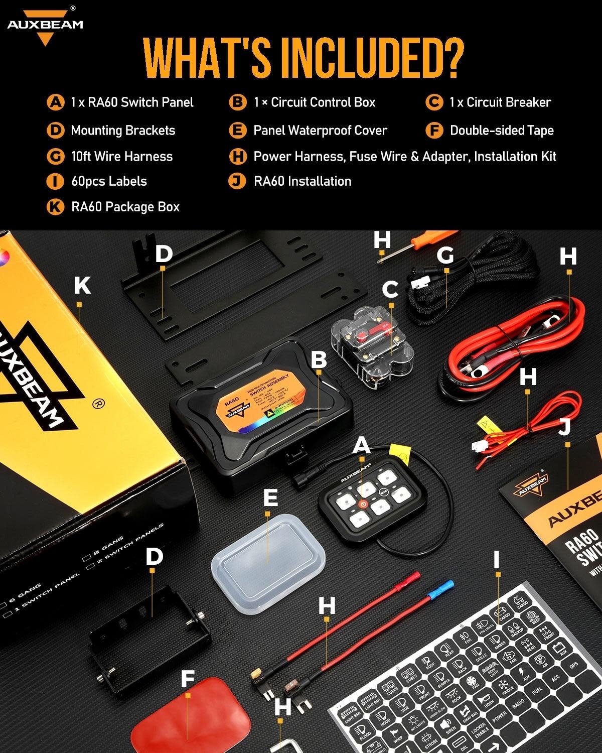 AUXBEAM AUXBEAM - RGB AR Series 8 PANEL Gang LED Switch Panel, Off Road Light Controller