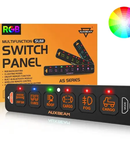 AUXBEAM - SWITCH PANEL RGB SLIM (6-GANG)