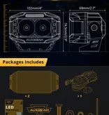 AUXBEAM AUXBEAM - V-MAX Series | 4" Spot Beam Side Shooter LED Rectangular Pod Lights (PAIR)