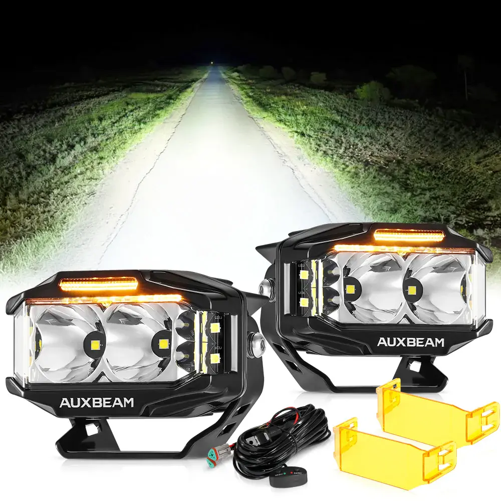 AUXBEAM AUXBEAM - V-MAX Series | 4" Spot Beam Side Shooter LED Rectangular Pod Lights (PAIR)