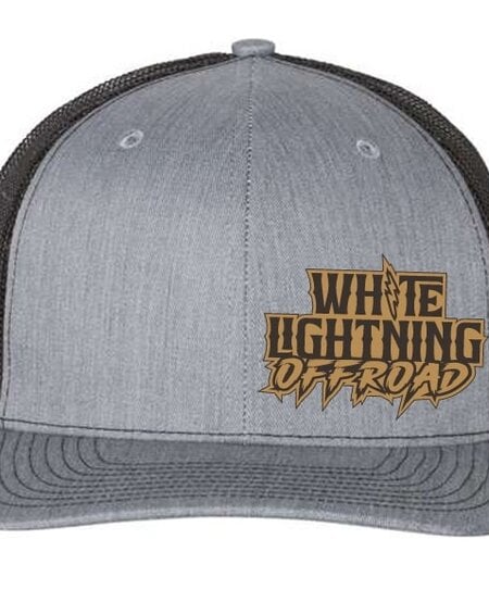 White Lightning Offroad - Snap back Hat Grey/Leather Logo