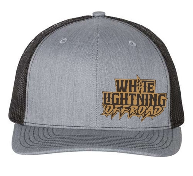 White Lightning Offroad - Snap back Hat Grey/Leather Logo