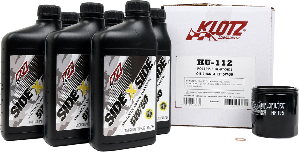 KLOTZ KLOTZ - POLARIS SXS 6QT SYNTHETIC OIL CHANGE KIT