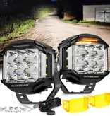 AUXBEAM AUXBEAM - V-MAX Series | 5 Inch 168W 16440LM Spot Beam Side Shooter LED Round Pod Lights with Amber DRL