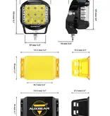 AUXBEAM AUXBEAM - V-MAX Series | 5 Inch 168W 16440LM Spot Beam Side Shooter LED Round Pod Lights with Amber DRL