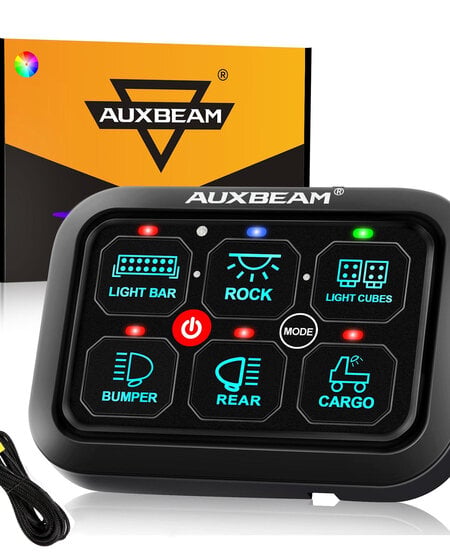 AUXBEAM - RGB Series 6 PANEL Gang LED Switch Panel,Off Road Light Controller