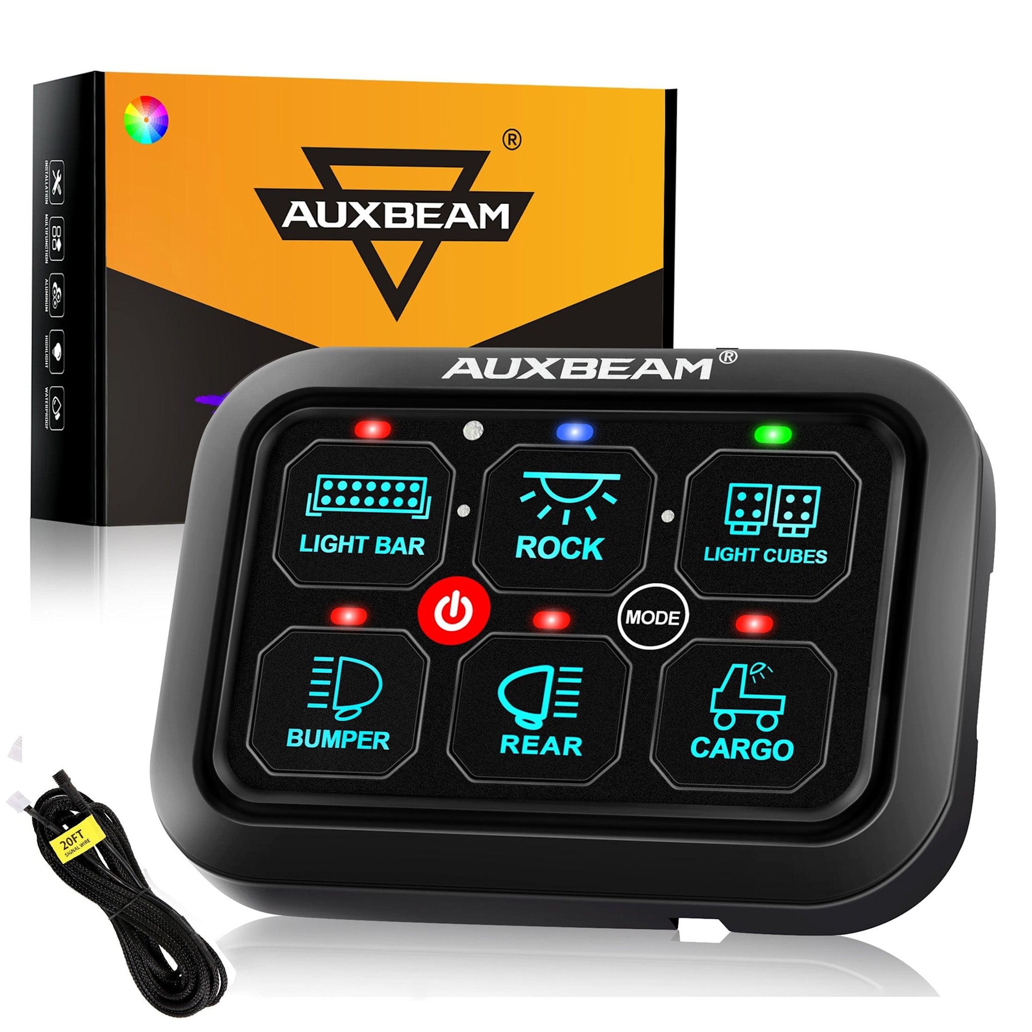 AUXBEAM AUXBEAM - RGB Series 6 PANEL Gang LED Switch Panel,Off Road Light Controller