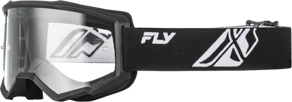 FLY FLY - RACING FOCUS GOGGLE BLACK/WHITE W/ CLEAR LENS