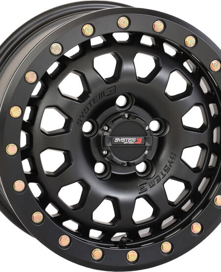 SYSTEM 3 -  SB6 BL WHEEL 15X7 4+3 (+10MM) 5/4.5 MATTE BLACK