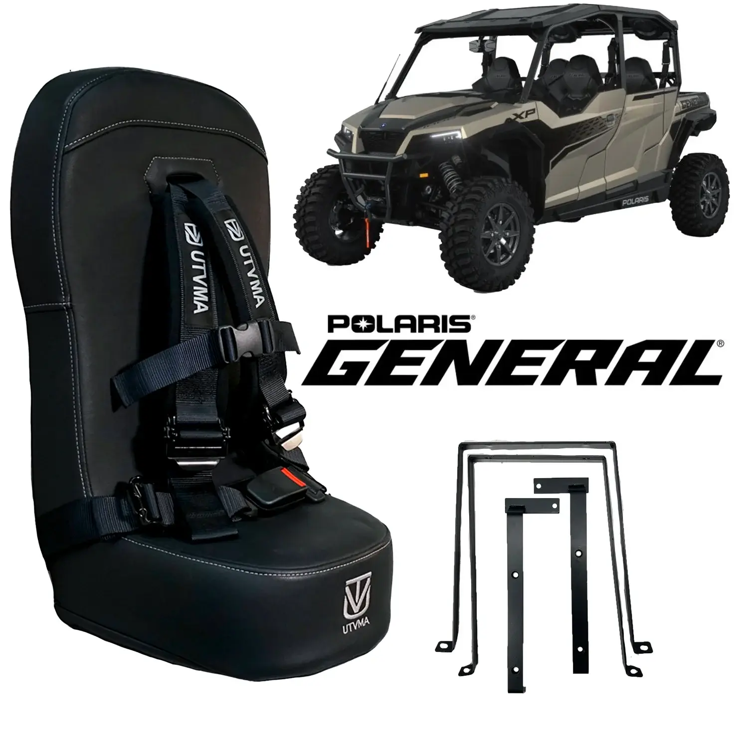 UTVMA UTVMA - General Front/Rear Bump Seat (2016-2025) Auto Buckle (Black)