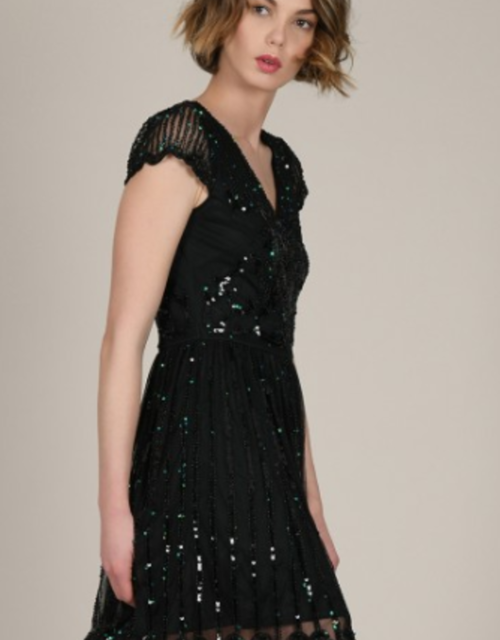 green sequin dress