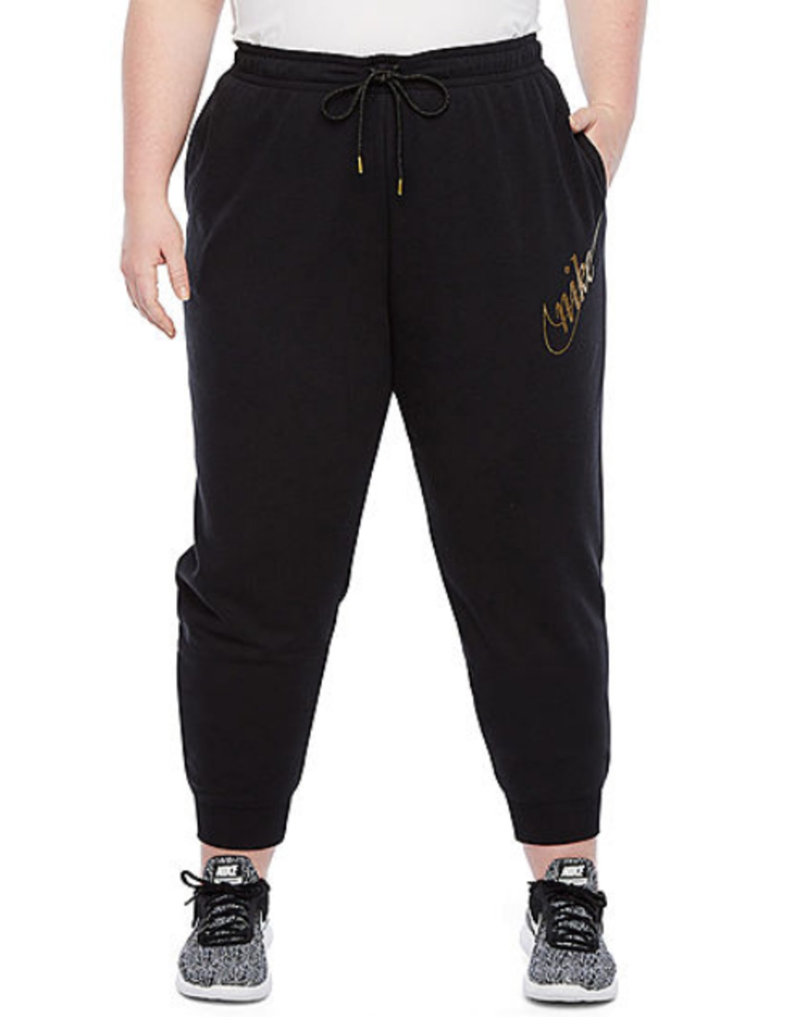 nike black and gold joggers