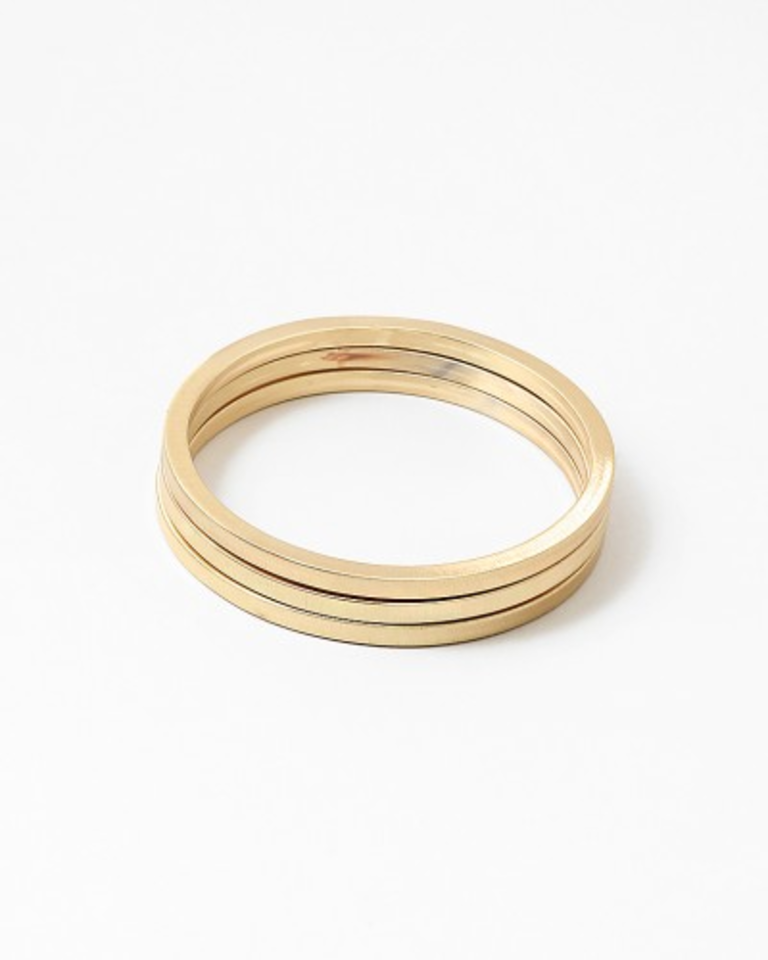 Blue Suede Jewels Resin & Gold Bangle Set