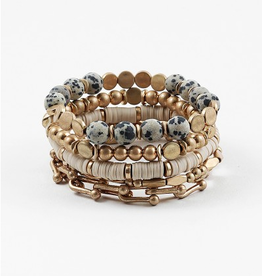 Blue Suede Jewels Bead & Chain Bracelet Set
