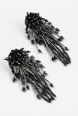 Blue Suede Jewels Black & Pewter Beaded Statement Earring