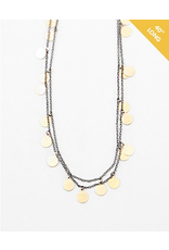 Blue Suede Jewels Long Disc Necklace