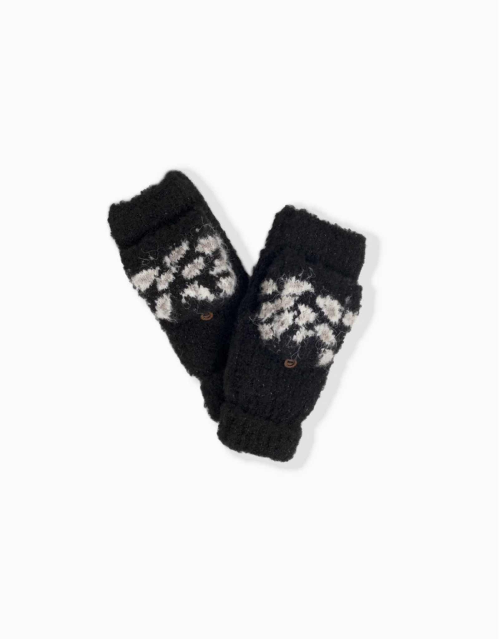 Look By M Boucle Leopard Mitten Gloves