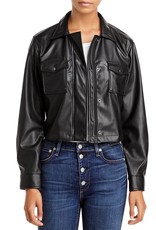 Velvet Faux Leather Jacket