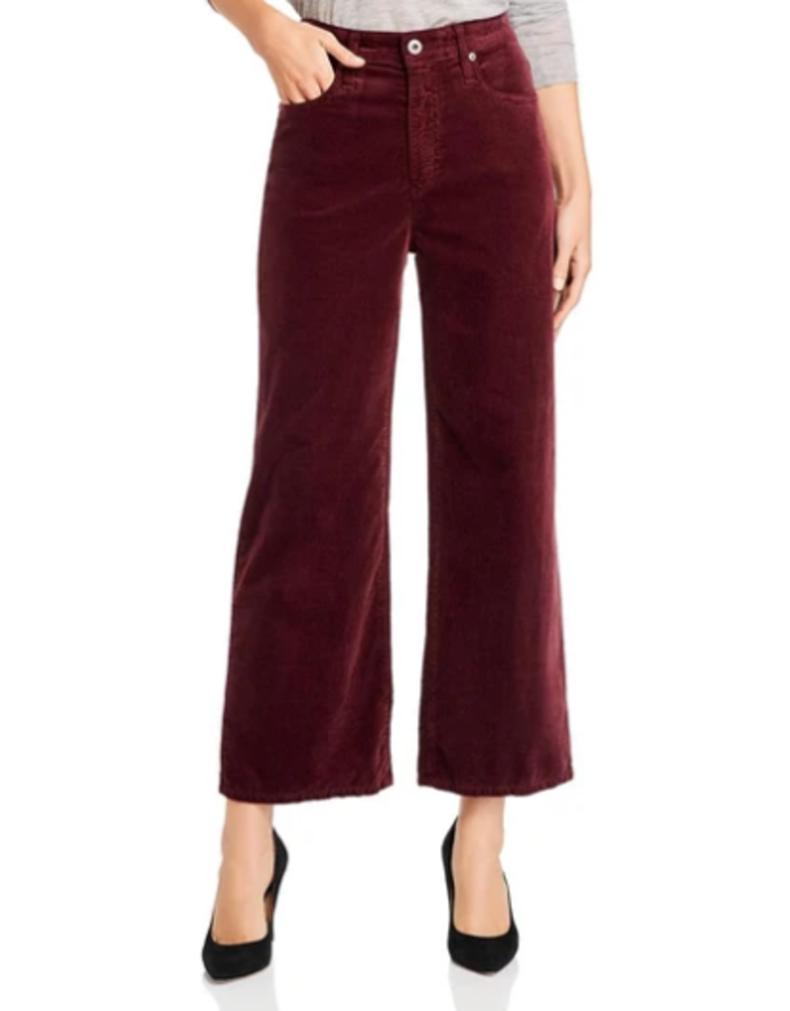Ag Etta Crop Wide-Leg Velvet Jeans in 