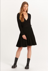 Olivaceous Pleated Sweater Dress