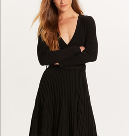 Olivaceous Pleated Sweater Dress
