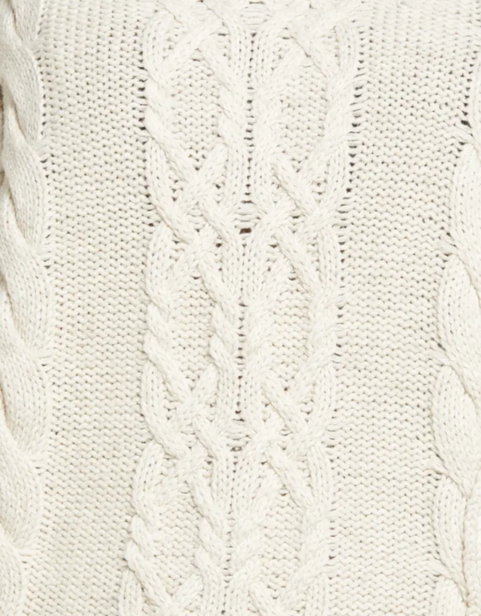 Leith Cable Knit Fringe Sweater