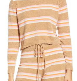 All in Favor Stripe Chenille Crop Sweater