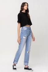 Flying Monkey High Rise 90's Vintage Straight Cuffed Jeans