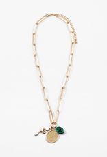 Blue Suede Jewels Snake Amulet Necklace