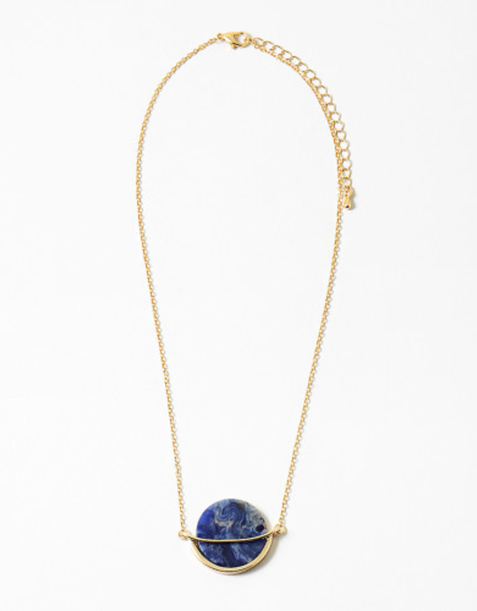 Blue Suede Jewels Circular Pendant Necklace