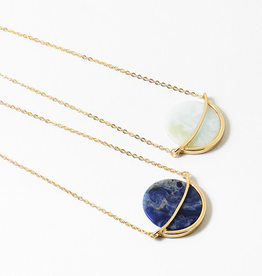 Blue Suede Jewels Circular Pendant Necklace