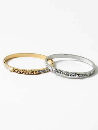 Blue Suede Jewels Stainless Steel Chain & Stud Bracelet