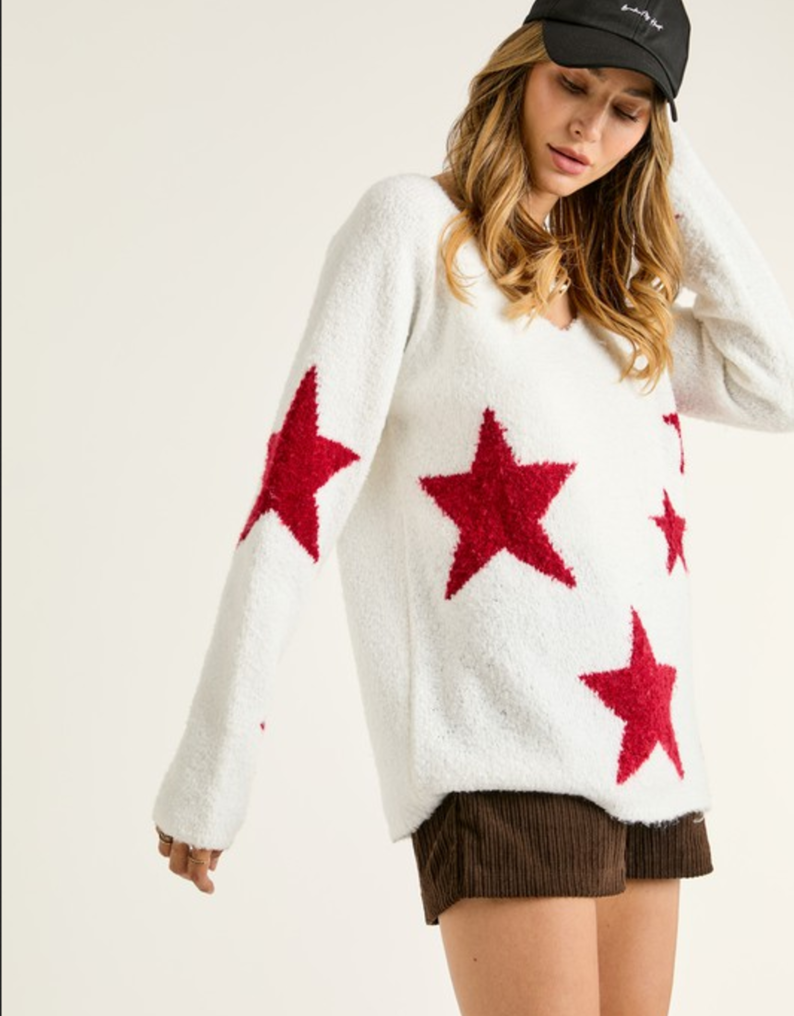 J.nna Star V Neck Sweater
