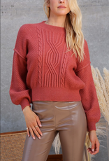 Lumiere Cabled Pattern Knit Sweater