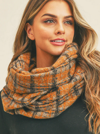 Blue Suede Jewels Multi Plaid Infinity Scarf