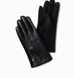Look By M Faux Leather Striped Gloves