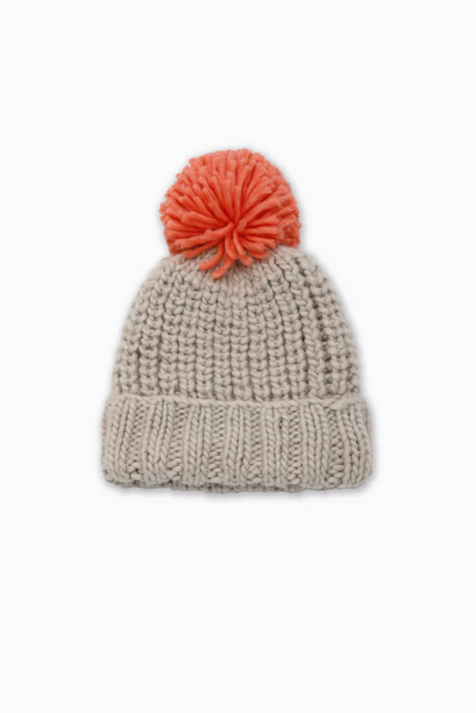 Look By M Hand-Knitted Cotton Candy Pompom Hat