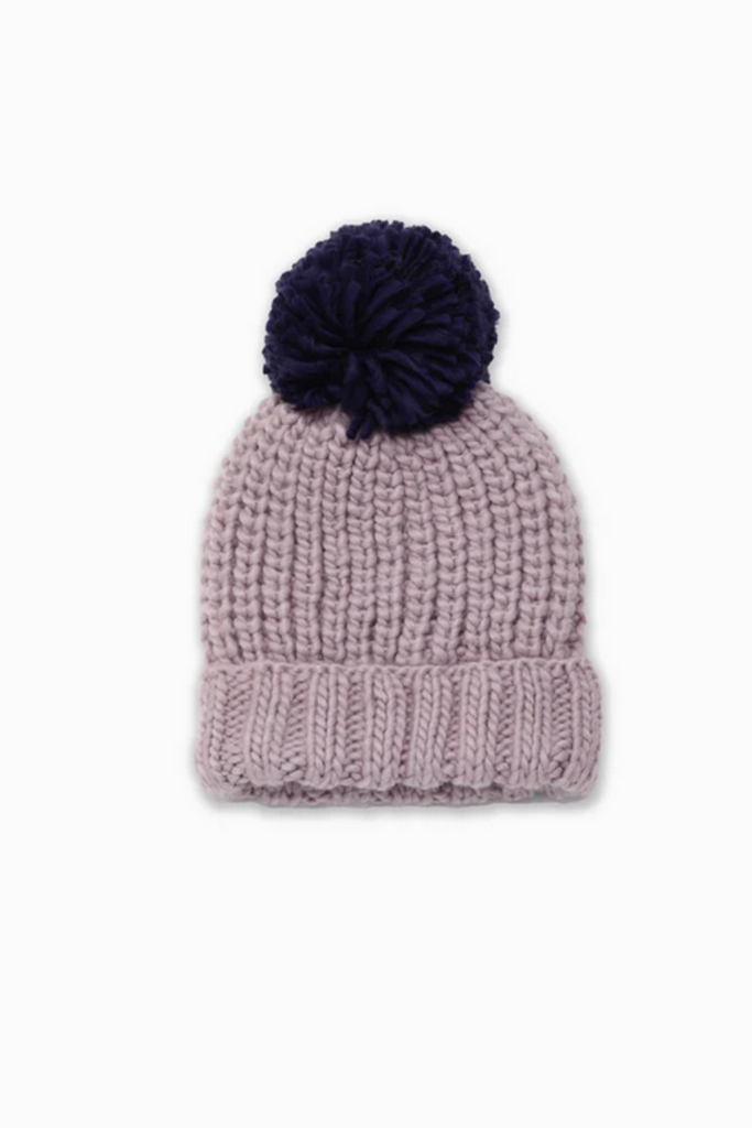 Look By M Hand-Knitted Cotton Candy Pompom Hat