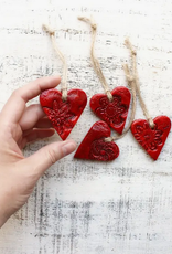 JM Handmade Red Heart Ornaments
