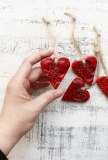 JM Handmade Red Heart Ornaments