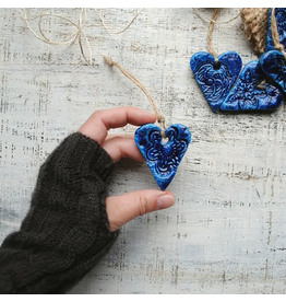 JM Handmade Blue Heart Ornaments