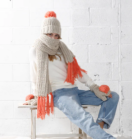 Look By M Two Tone Cotton Candy Knit Scarf