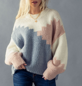 Dreamers by Debut Colorblock Bishop Sleeve Sweater