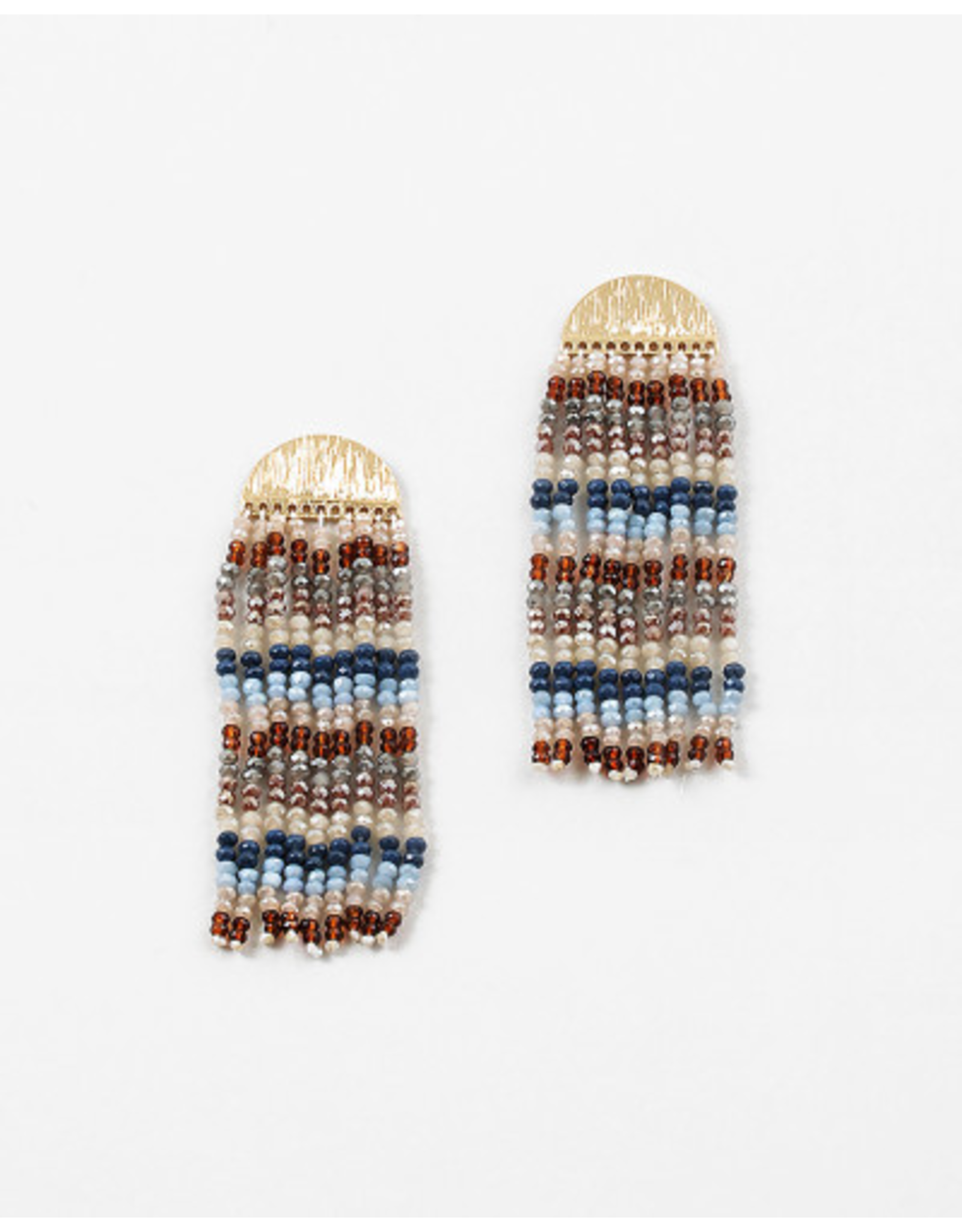 Blue Suede Jewels Fringe Post Earrings